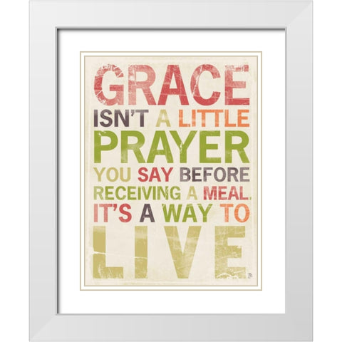 Grace White Modern Wood Framed Art Print with Double Matting by Marrott, Stephanie