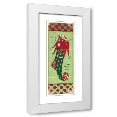 Stocking IV White Modern Wood Framed Art Print with Double Matting by Marrott, Stephanie