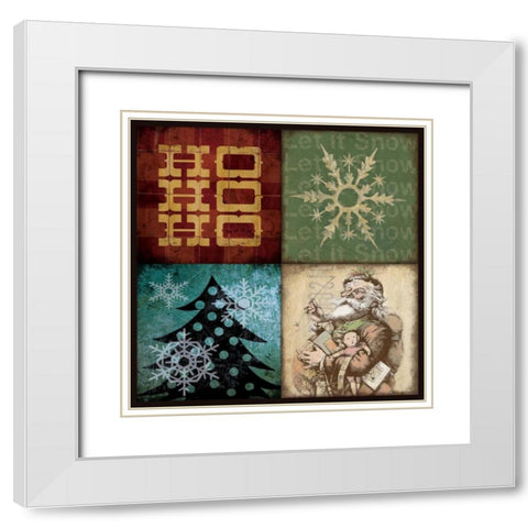 Holiday Patch IV White Modern Wood Framed Art Print with Double Matting by Marrott, Stephanie