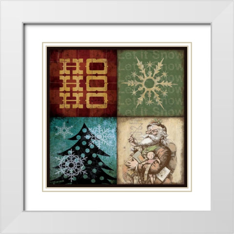 Holiday Patch IV White Modern Wood Framed Art Print with Double Matting by Marrott, Stephanie