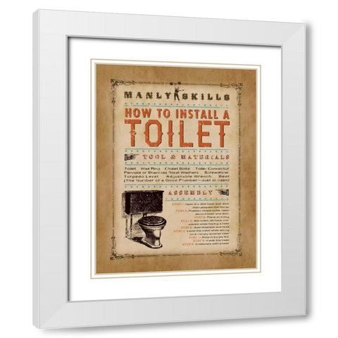 Manly Skills I White Modern Wood Framed Art Print with Double Matting by Marrott, Stephanie