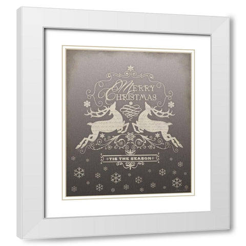 Tis the Season White Modern Wood Framed Art Print with Double Matting by Marrott, Stephanie