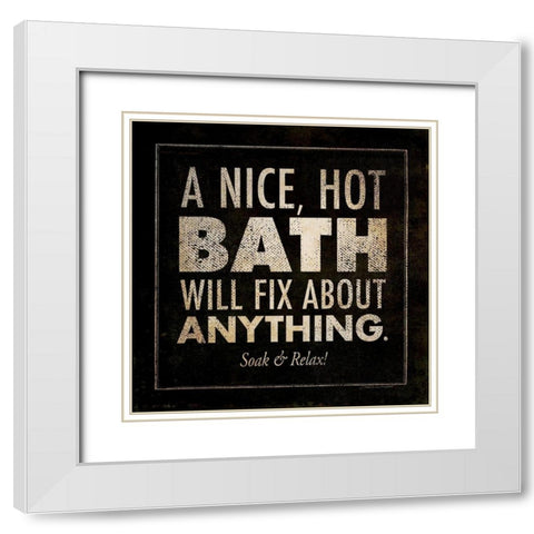 Hot Bath White Modern Wood Framed Art Print with Double Matting by Marrott, Stephanie