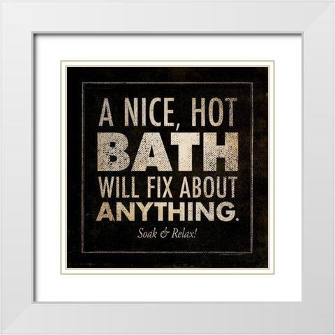 Hot Bath White Modern Wood Framed Art Print with Double Matting by Marrott, Stephanie