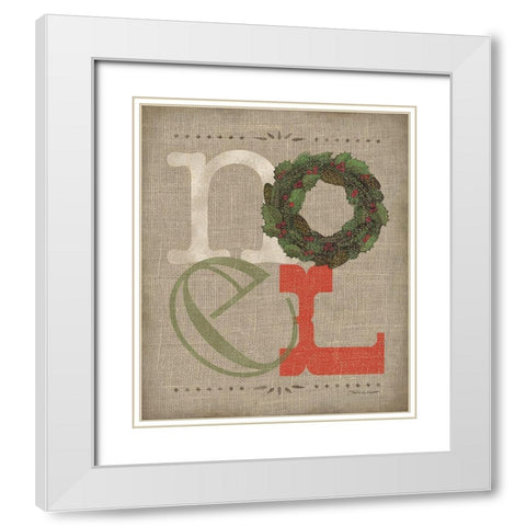 Noel White Modern Wood Framed Art Print with Double Matting by Marrott, Stephanie