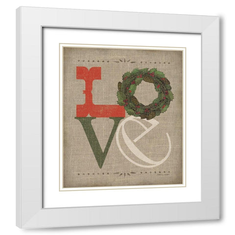 Love White Modern Wood Framed Art Print with Double Matting by Marrott, Stephanie