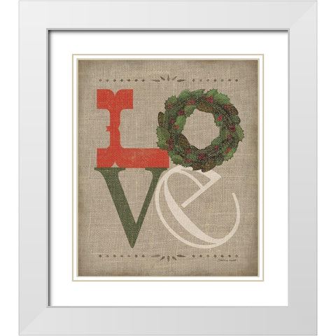 Love White Modern Wood Framed Art Print with Double Matting by Marrott, Stephanie