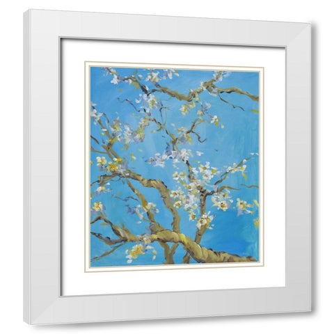 Cherry Blossom -2 White Modern Wood Framed Art Print with Double Matting by Stevens, Allayn