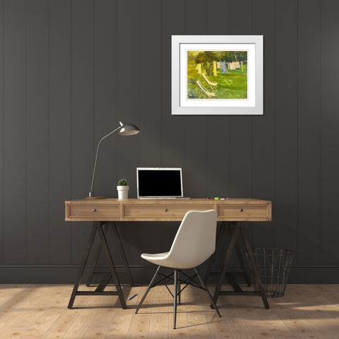 French Laundry White Modern Wood Framed Art Print with Double Matting by Stevens, Allayn