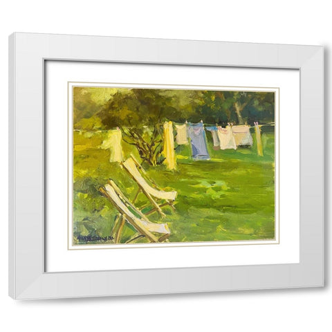 French Laundry White Modern Wood Framed Art Print with Double Matting by Stevens, Allayn
