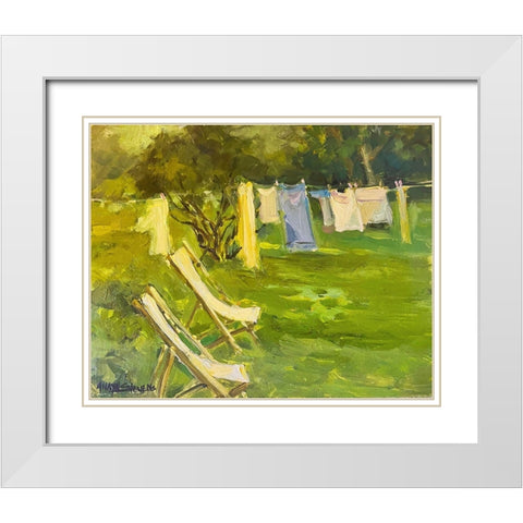 French Laundry White Modern Wood Framed Art Print with Double Matting by Stevens, Allayn