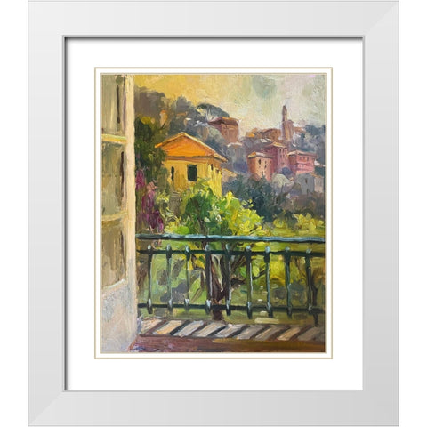 French Window White Modern Wood Framed Art Print with Double Matting by Stevens, Allayn