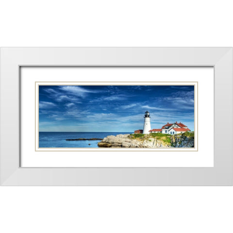 Lighthouse 1 White Modern Wood Framed Art Print with Double Matting by Blackstone, Jason