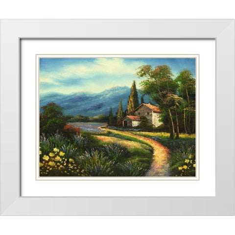 Mountian Getaway White Modern Wood Framed Art Print with Double Matting by Chin, Art