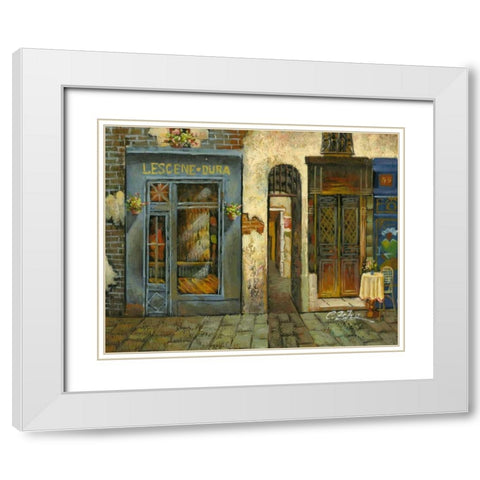 French Corridor White Modern Wood Framed Art Print with Double Matting by Chin, Art