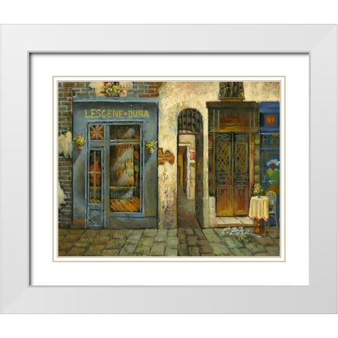 French Corridor White Modern Wood Framed Art Print with Double Matting by Chin, Art