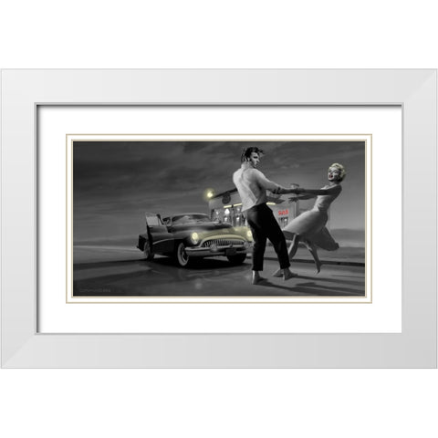 Rendezvous 2 White Modern Wood Framed Art Print with Double Matting by Consani, Chris