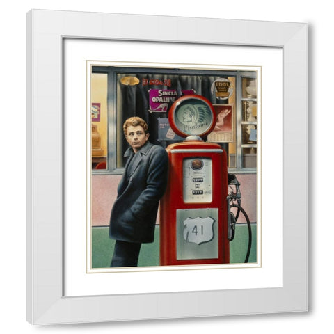 James Dean White Modern Wood Framed Art Print with Double Matting by Consani, Chris