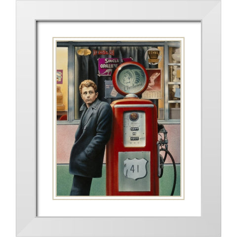 James Dean White Modern Wood Framed Art Print with Double Matting by Consani, Chris