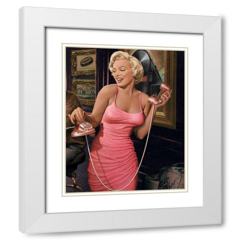 Marilyns Call White Modern Wood Framed Art Print with Double Matting by Consani, Chris