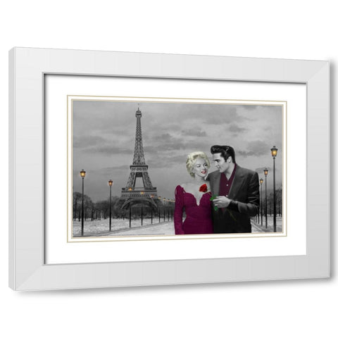 Paris White Modern Wood Framed Art Print with Double Matting by Consani, Chris