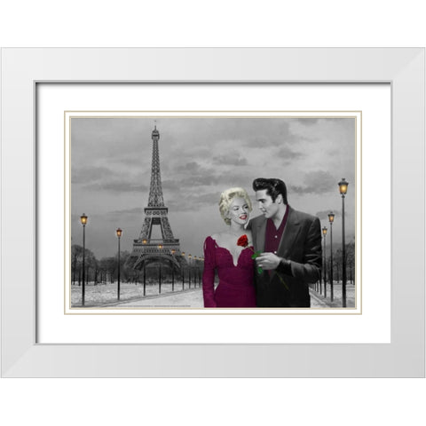 Paris White Modern Wood Framed Art Print with Double Matting by Consani, Chris