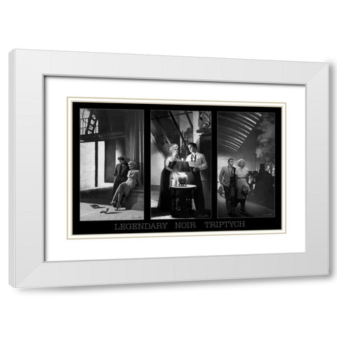 Legendary Noir Triptych W Border White Modern Wood Framed Art Print with Double Matting by Consani, Chris