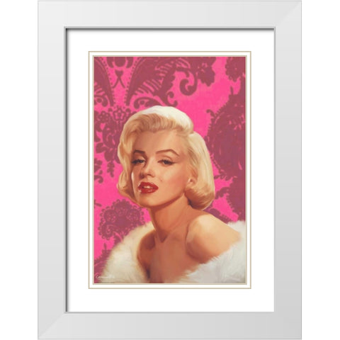True Blue Marilyn In Pink White Modern Wood Framed Art Print with Double Matting by Consani, Chris