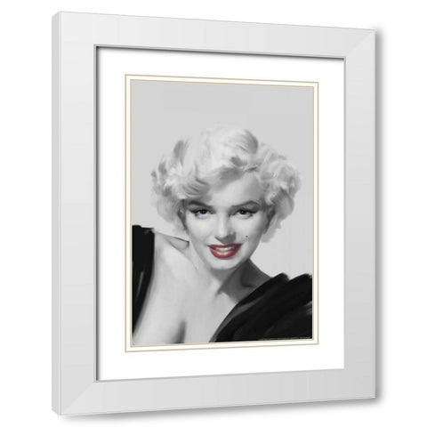 The Look Red Lips White Modern Wood Framed Art Print with Double Matting by Consani, Chris