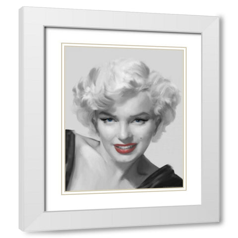 The Look Red Lips White Modern Wood Framed Art Print with Double Matting by Consani, Chris