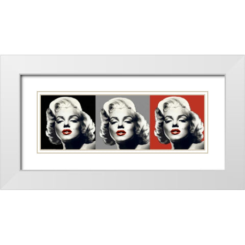 Marilyn Graphic Trio White Modern Wood Framed Art Print with Double Matting by Consani, Chris