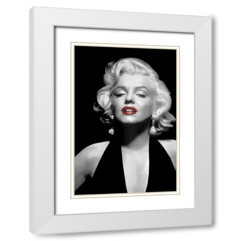 Halter Top Marilyn Red Lips White Modern Wood Framed Art Print with Double Matting by Consani, Chris