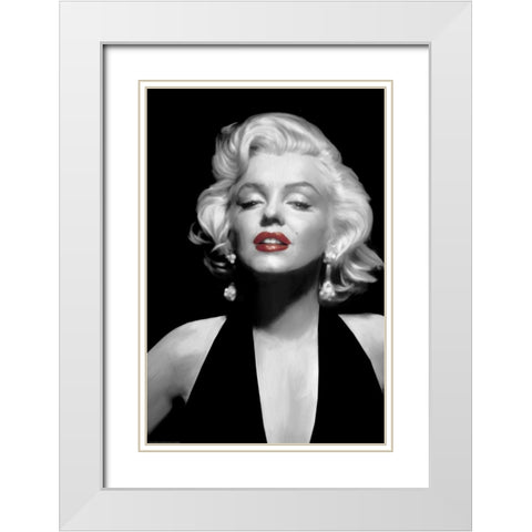 Halter Top Marilyn Red Lips White Modern Wood Framed Art Print with Double Matting by Consani, Chris