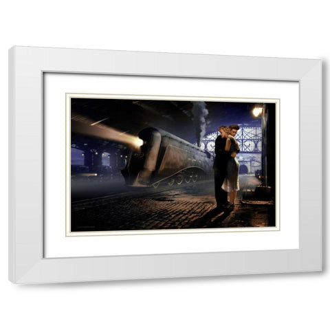 Loves Departure White Modern Wood Framed Art Print with Double Matting by Consani, Chris