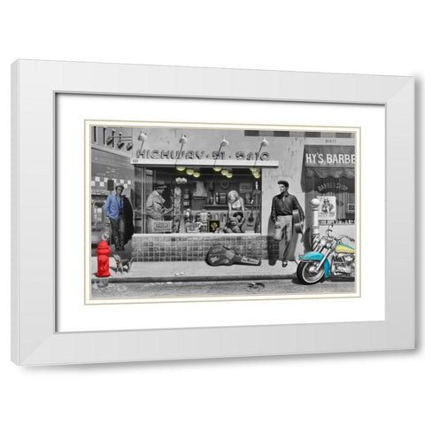 Highway Fifty One White Modern Wood Framed Art Print with Double Matting by Consani, Chris