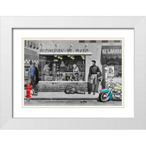 Highway Fifty One White Modern Wood Framed Art Print with Double Matting by Consani, Chris