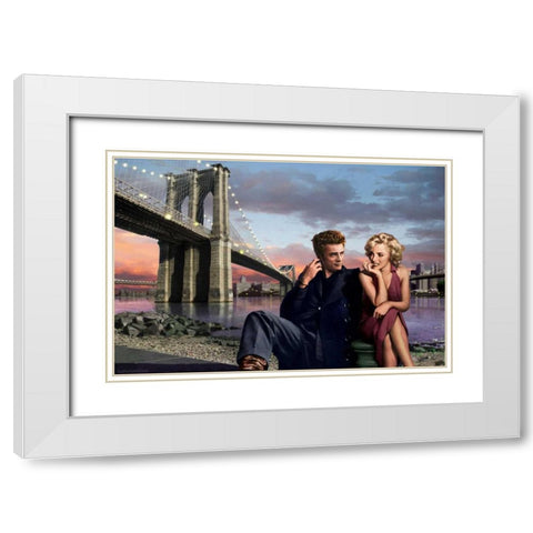 Brooklyn Nights White Modern Wood Framed Art Print with Double Matting by Consani, Chris