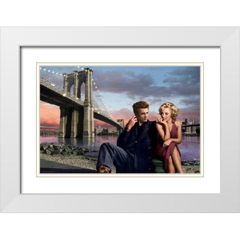 Brooklyn Nights White Modern Wood Framed Art Print with Double Matting by Consani, Chris