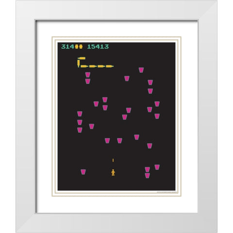 Beer Snake White Modern Wood Framed Art Print with Double Matting by Brando, JJ