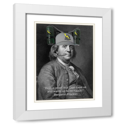 Bens Brew White Modern Wood Framed Art Print with Double Matting by Michaels, Jerry