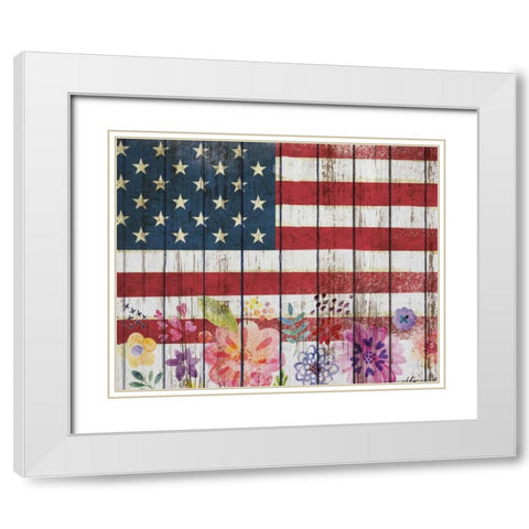 Flag 2 White Modern Wood Framed Art Print with Double Matting by Nobleworks, Inc.