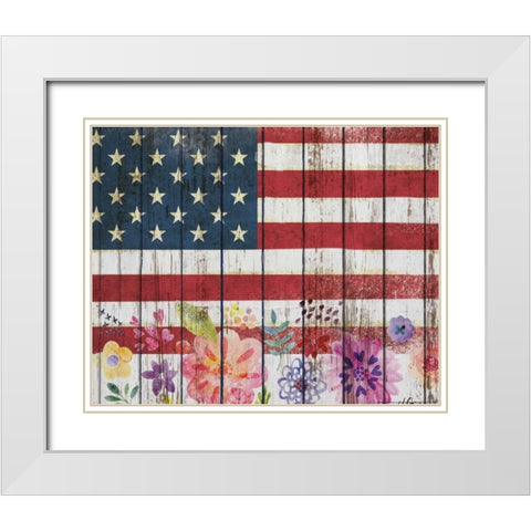 Flag 2 White Modern Wood Framed Art Print with Double Matting by Nobleworks, Inc.