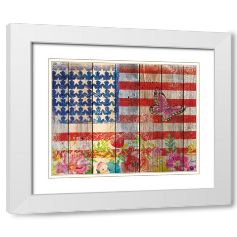 Flag 3 White Modern Wood Framed Art Print with Double Matting by Nobleworks, Inc.