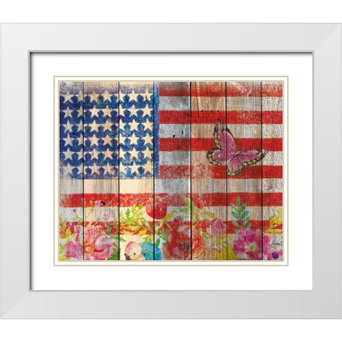Flag 3 White Modern Wood Framed Art Print with Double Matting by Nobleworks, Inc.