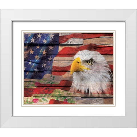 Flag 4 White Modern Wood Framed Art Print with Double Matting by Nobleworks, Inc.