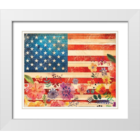 Flag 5 White Modern Wood Framed Art Print with Double Matting by Nobleworks, Inc.