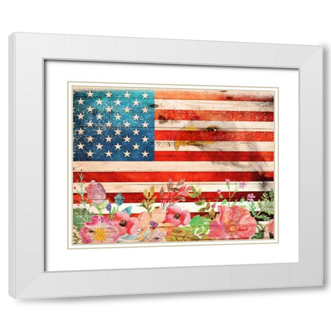 Flag 6 White Modern Wood Framed Art Print with Double Matting by Nobleworks, Inc.