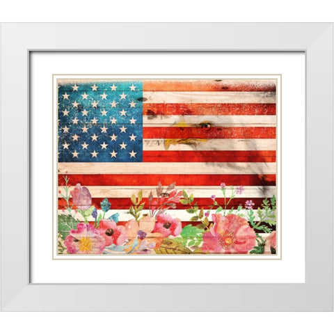 Flag 6 White Modern Wood Framed Art Print with Double Matting by Nobleworks, Inc.