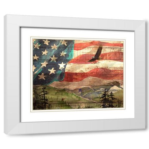 Flag 7 White Modern Wood Framed Art Print with Double Matting by Nobleworks, Inc.