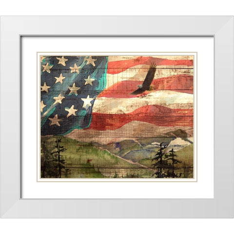 Flag 7 White Modern Wood Framed Art Print with Double Matting by Nobleworks, Inc.